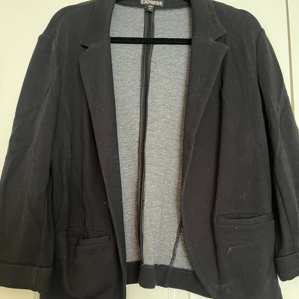 Black Express Sweatshirt Blazer, Size L